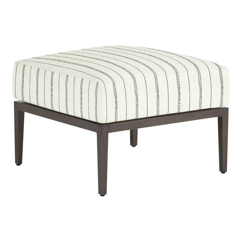 Santa Barbara Ottoman with Cushion, No Welt, Rollo Cream