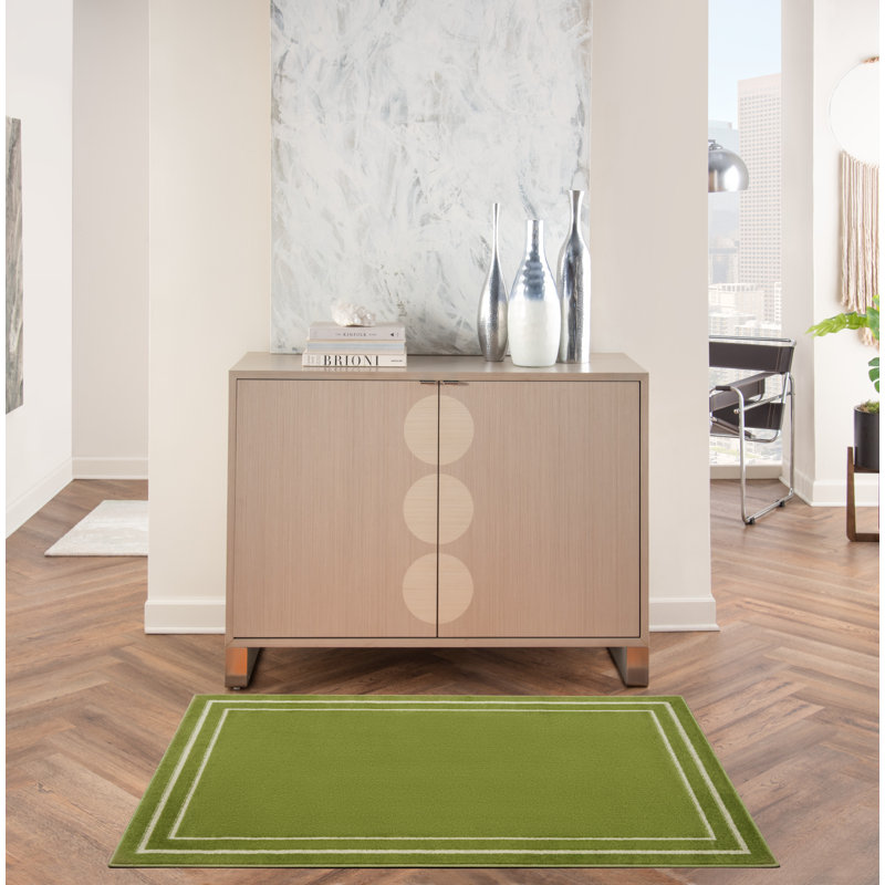 Tapis intérieur / extérieur vert Nourison Essentials Ivory, Rectangulaire 3 pi x 5 pi