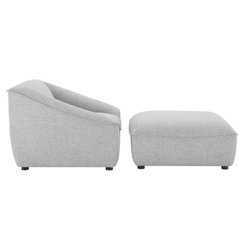 Modway Comprise 2-Piece Living Room Set, Light Grey Velvet
