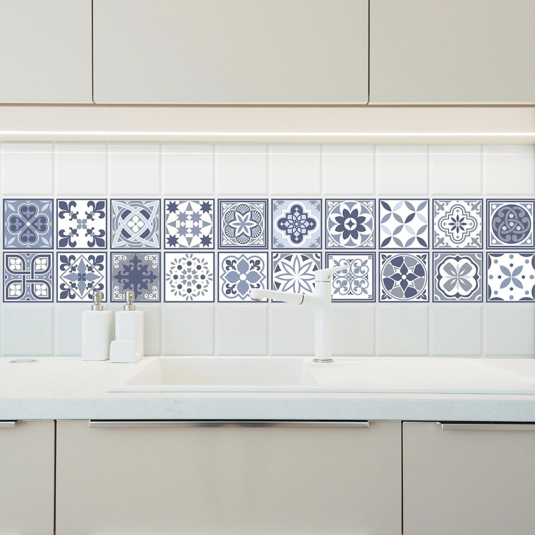 Lisbon 10cm x 10cm PVC Peel & Stick Mosaic Tile