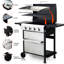 Barbecue au gaz propane 49200Btu, 4, grilles de cuisson en émail, table d'appoint pliable, panier suspendu pour la joie extérieure 49200Btu, grille