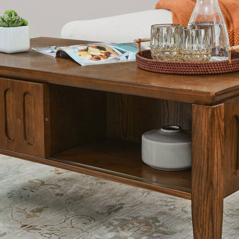 Table basse cannelée moderne Mid Century