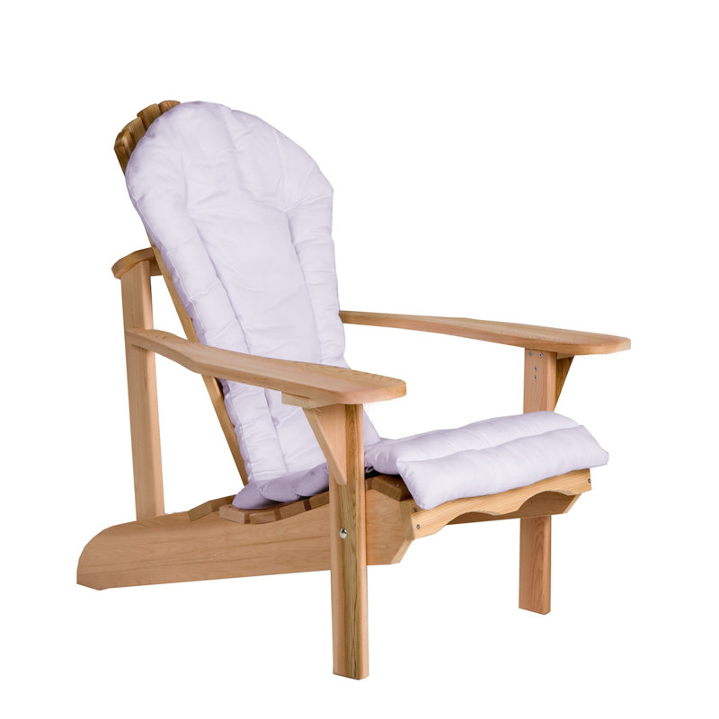 Western Red Cedar Outdoor 2'' Adirondack Chair Seat / Back Cushion, Royal White