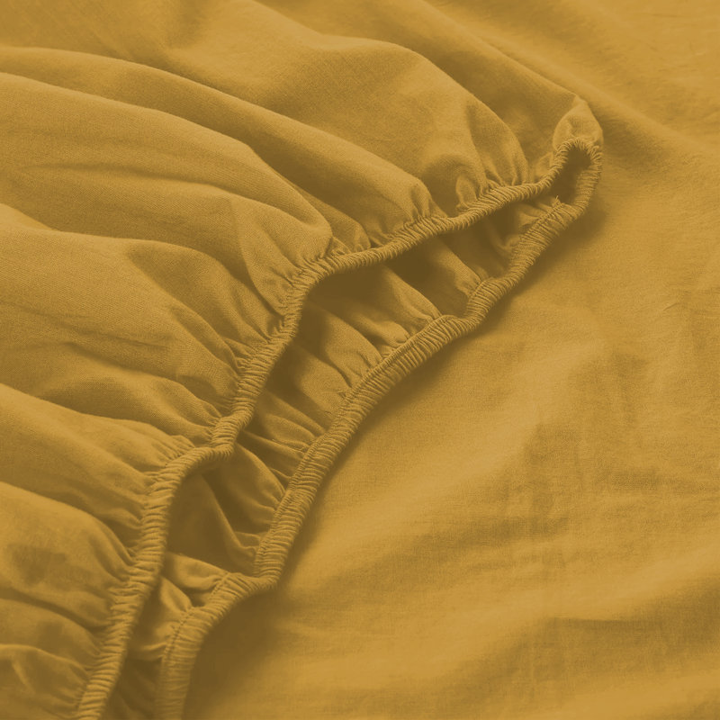 Joshua-Lewis Microfiber Brushed Fitted Sheet, Double (4'6), Ochre