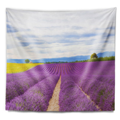 Tapisserie champs de tournesol et de lavande
