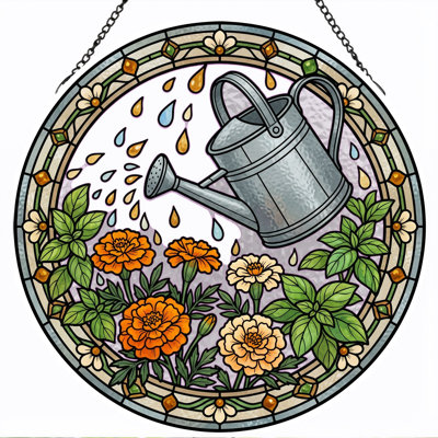 Panneau de vitrail en verre coloré, 7,8 heures