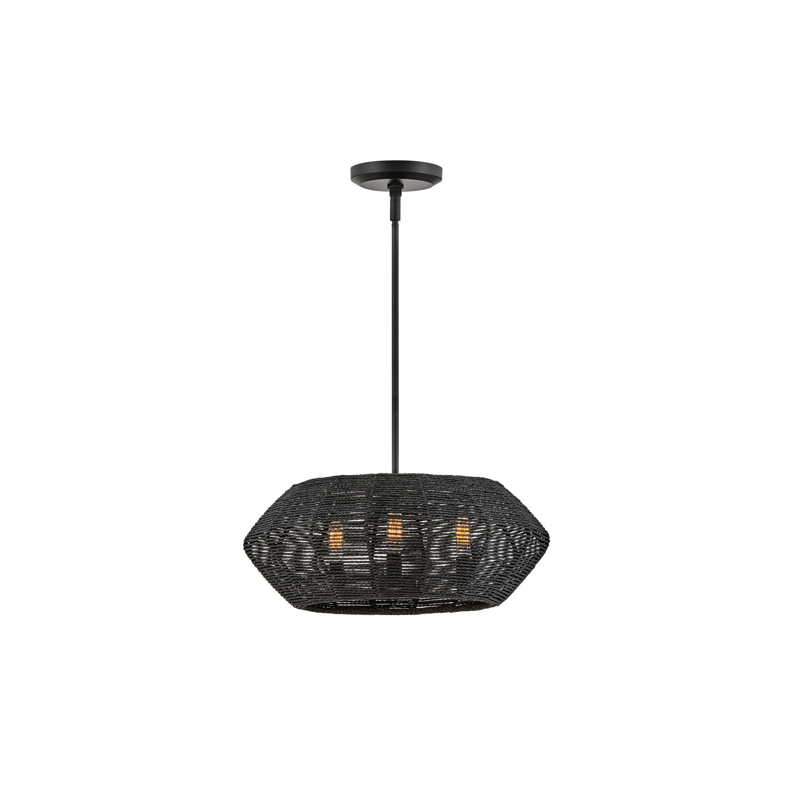 Ariza 3-Light Chandelier, Black, Black