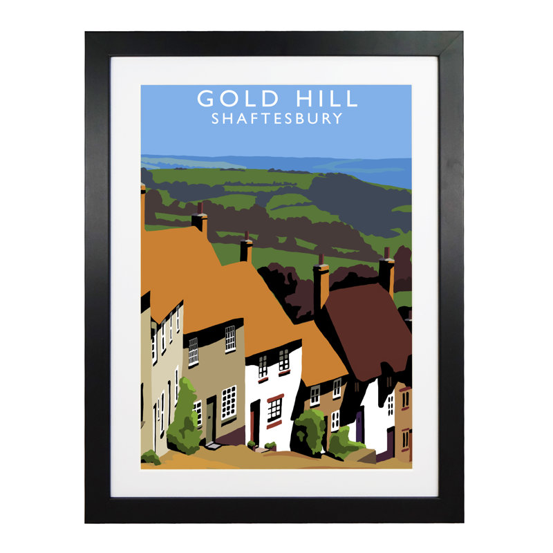 Gold Hill by Richard O'Neil - Print, 43.5 cm H x 33.5 cm W x 2.2 cm D, Black Wood Frame