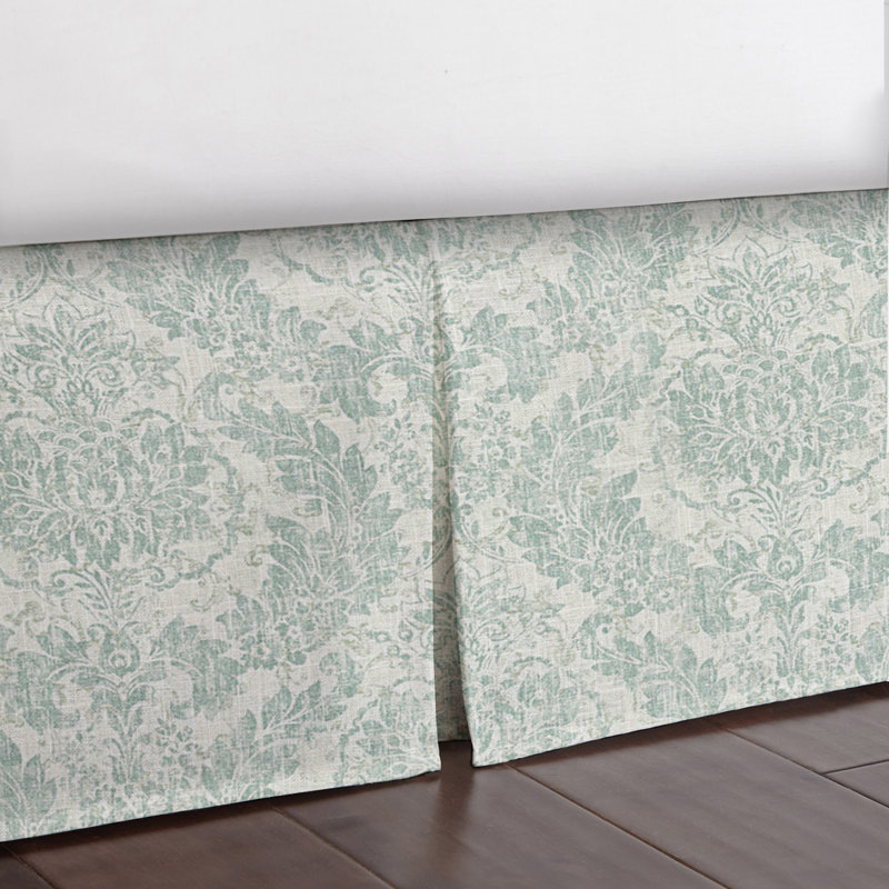 Bordeau Linen Bed Skirt, Twin, 18", Mist