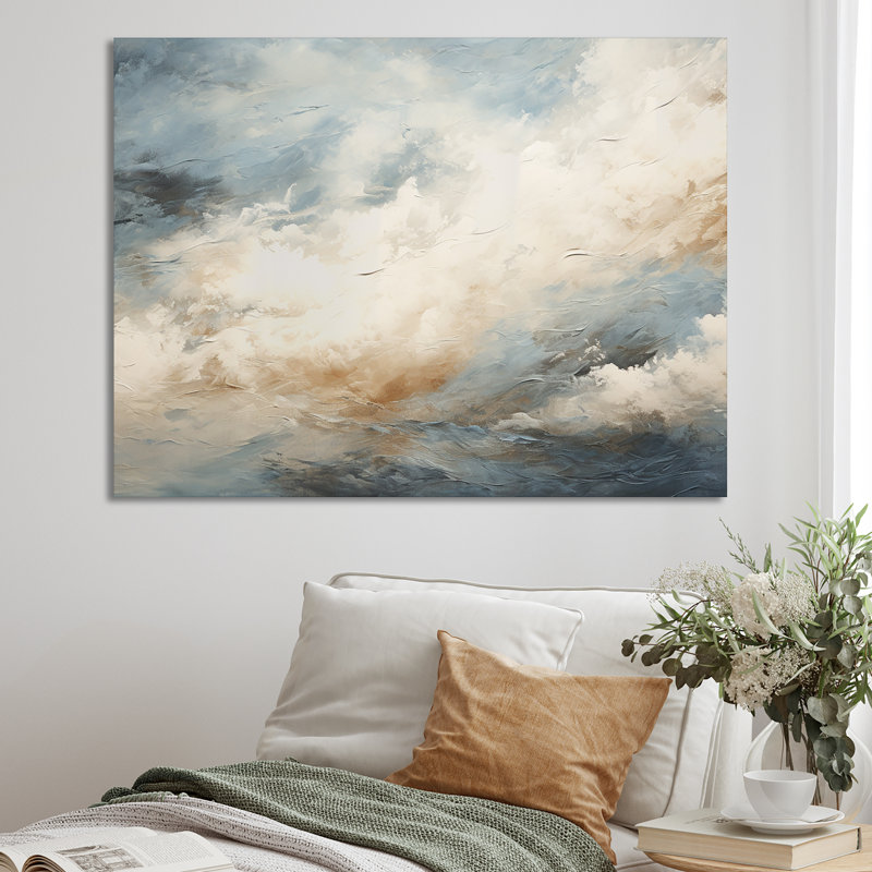 Muted Colors Minimalism Storms I - Storms Canvas Wall Art, Wrapped Canvas, 34" H x 44" W x 1.5" D