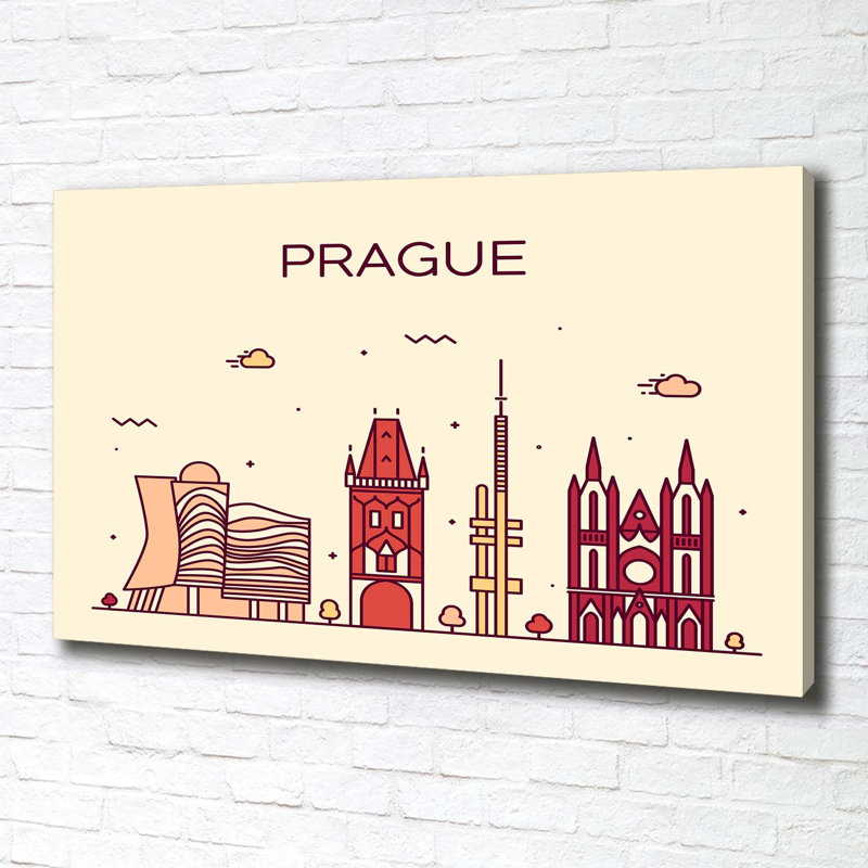Prague buildings 1 Piece Wrapped Canvas Wall Art