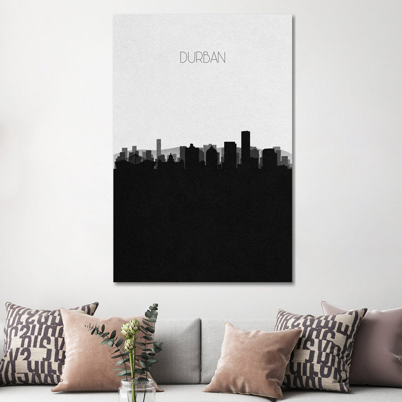 Durban, South Africa City Skyline by Ayse Deniz Akerman - Print on Canvas, Wrapped Canvas