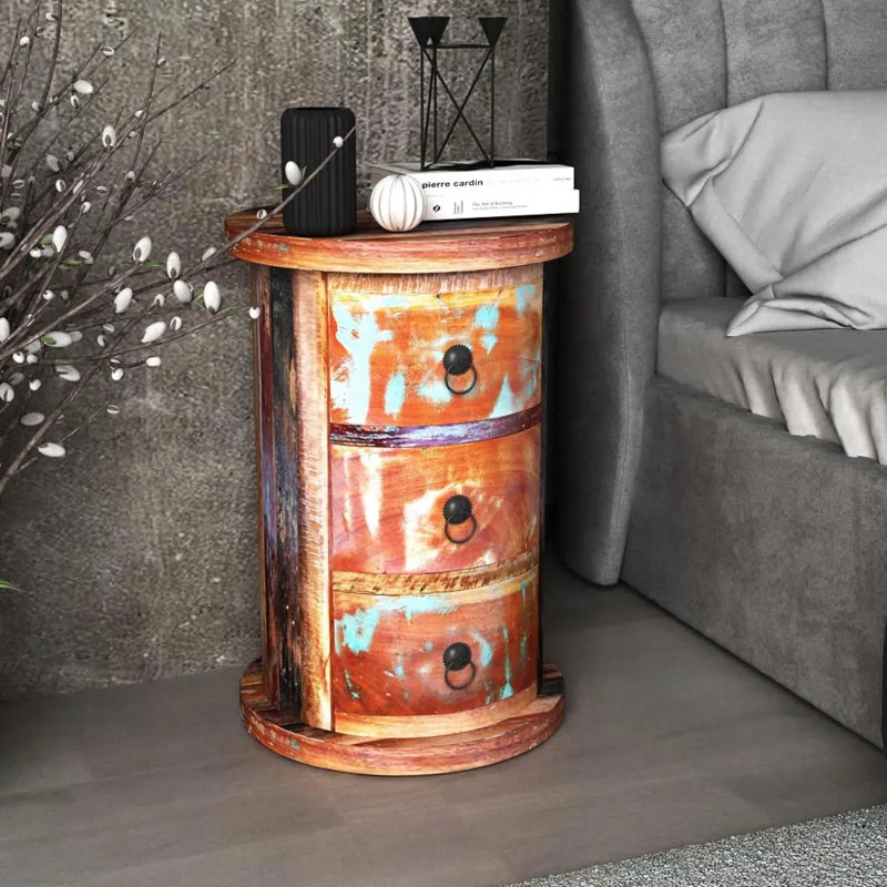 30cm W Solid Wood Bedside Table