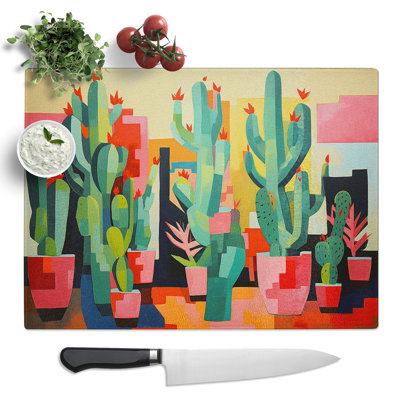 Cactus Constructivism  Glass Chopping Board