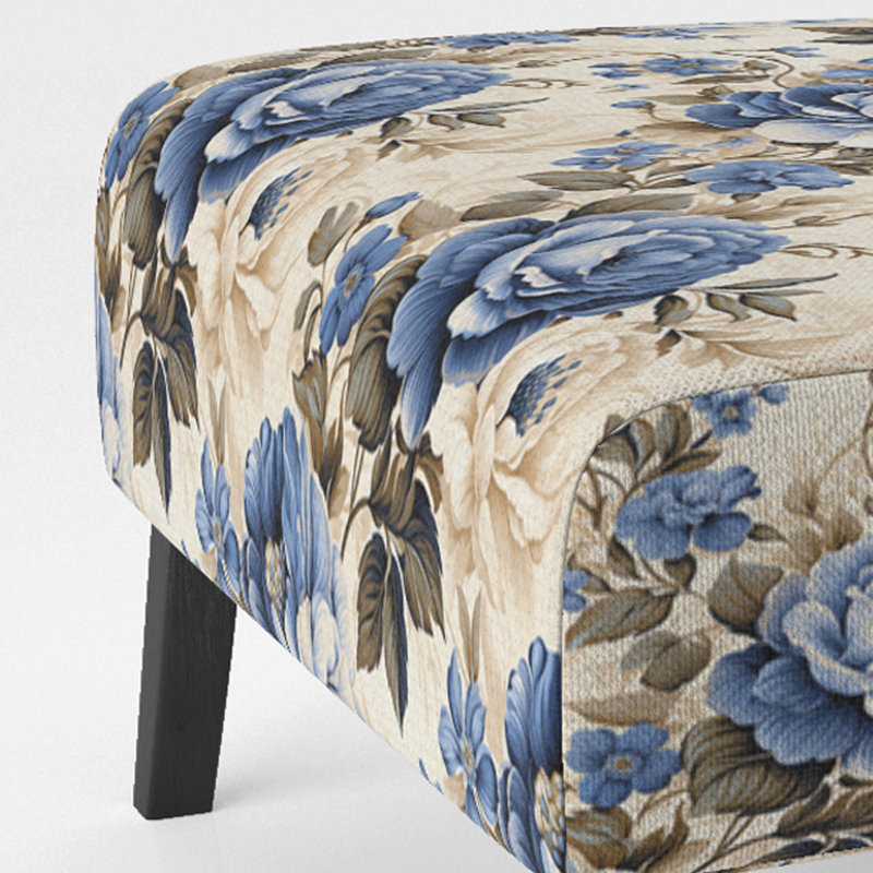 Rustic Victorian Brocade Victorian Motif - Chaise d'appoint de chalet rembourrée à motif floral