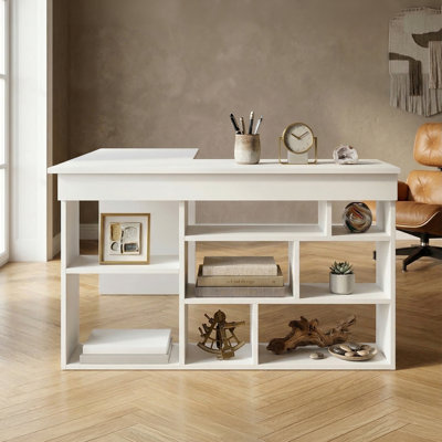 Bureau de direction en L avec bibliothèque Caledonia