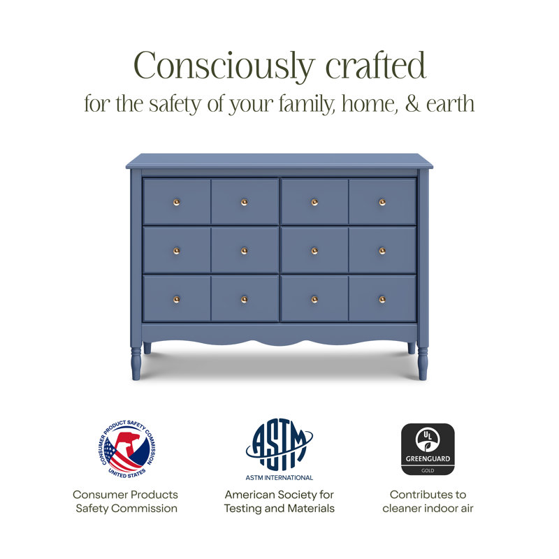 Liberty 6 Drawer 48" W Double Dresser, Cove Blue