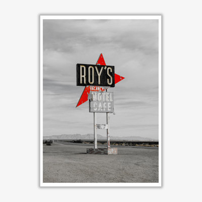 Vintage Roy's Motel Road Sign - Print