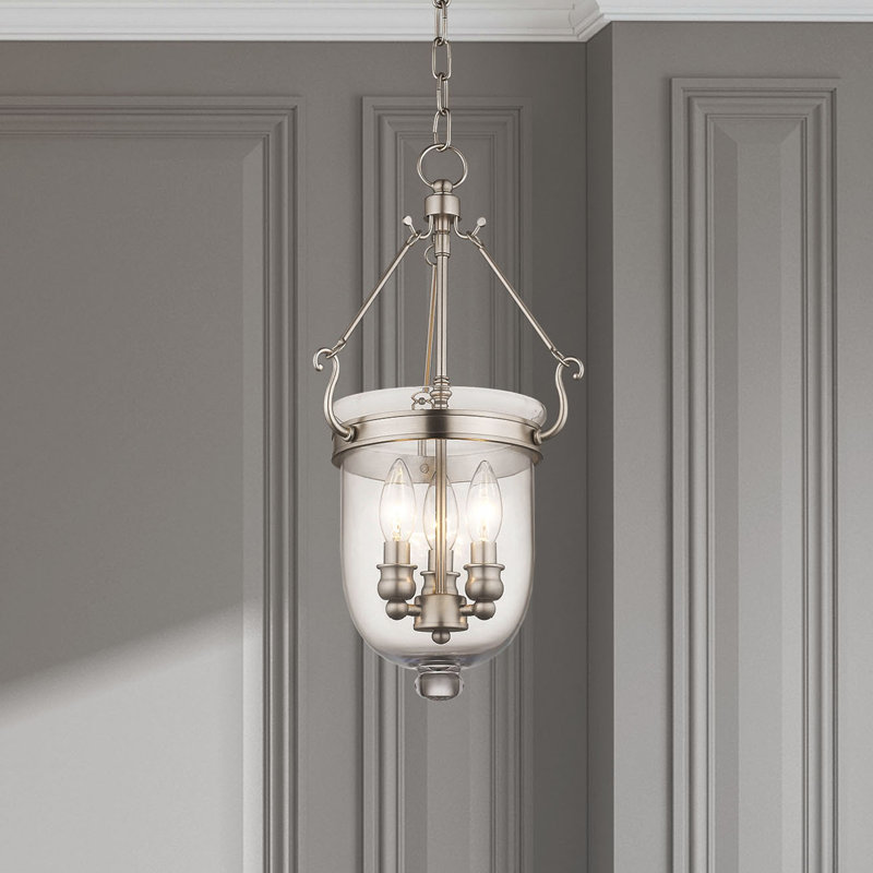 Luminaire suspendu simple urne Husman, Nickel brossé, H 20 po x l 10 po x P 10 po