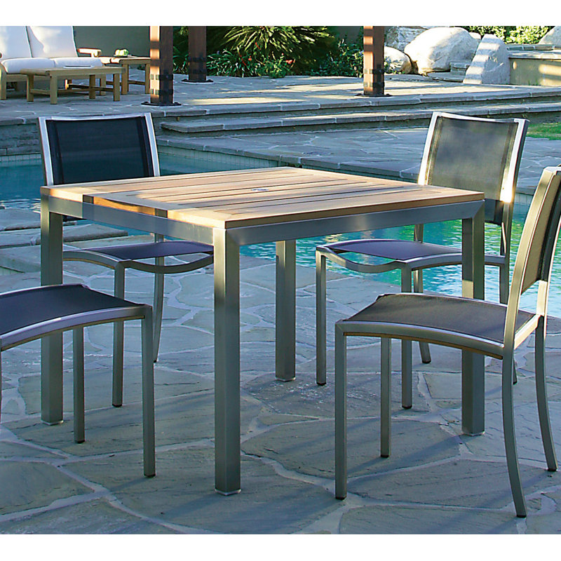 Tiburon Teak Patio Dining Chair, Black, No