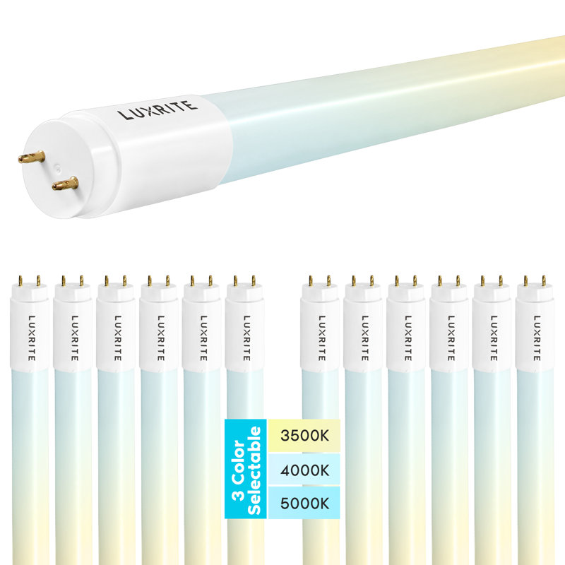12 Watt (25 Watt Equivalent), T8 LED Tube Light, Colour Selectable CCT, Type A+B, G13/Bi-pin Base