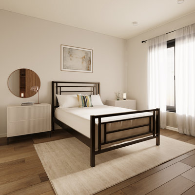 Gloaming Complete Bed with Metal Profile & Platform (Wood Slats)