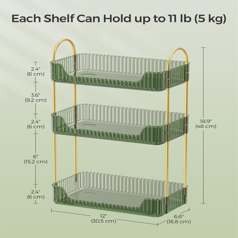 Betsabeth Plastic Makeup Organiser, Green