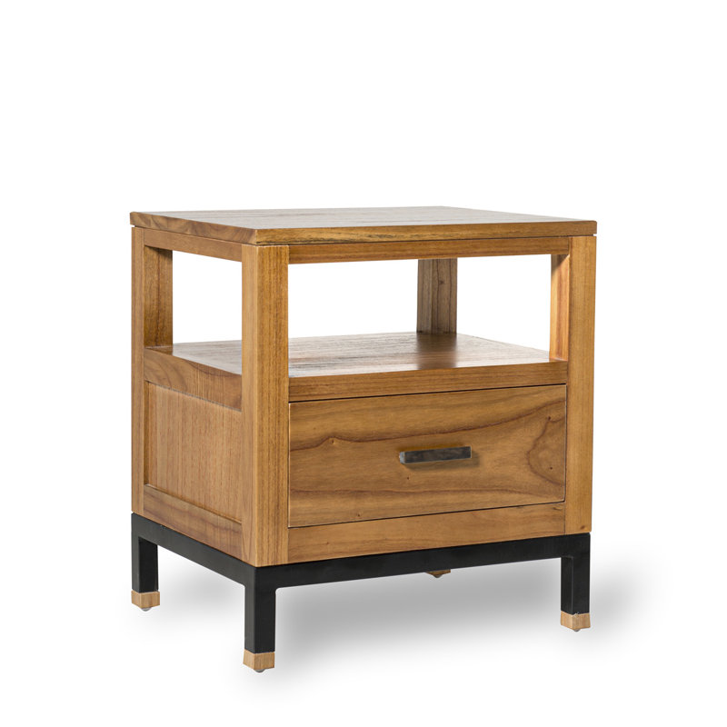 Madhu 50cm W Solid Wood Bedside Table