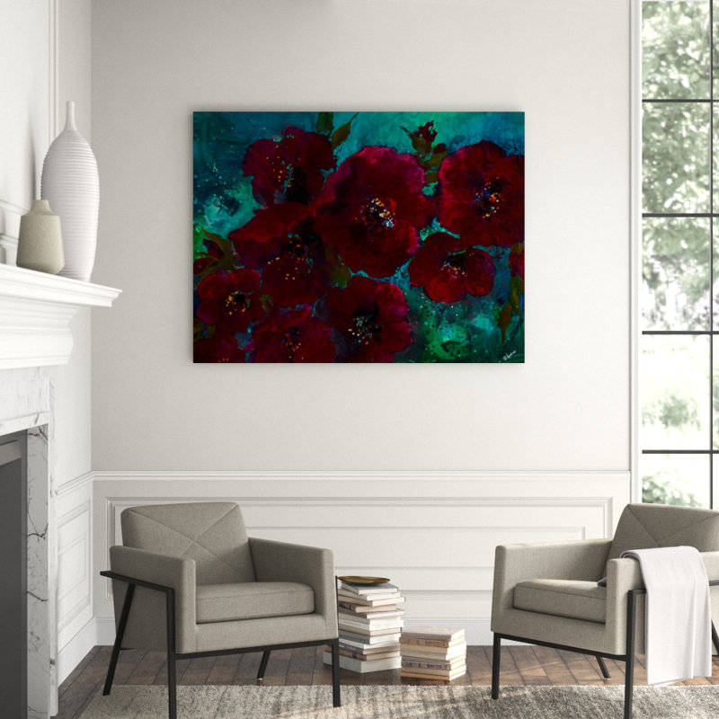 Winter Blossoms Painting by Patrick, Outdoor, 47" H x 62" W x 1.5" D