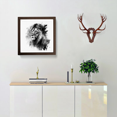 Lion Ink Wash - Framed Print