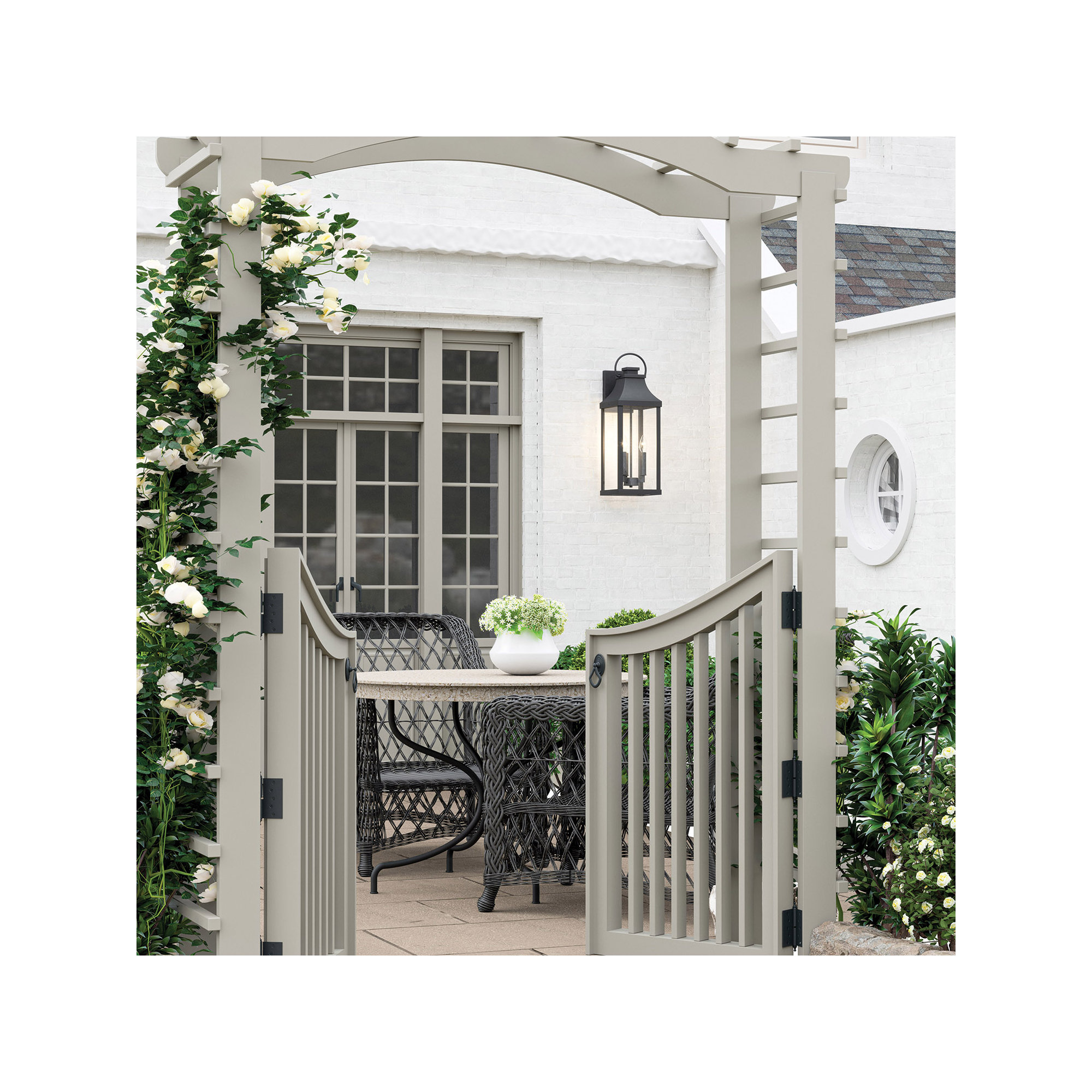 Caden 3 Light Outdoor Wall Light, Black