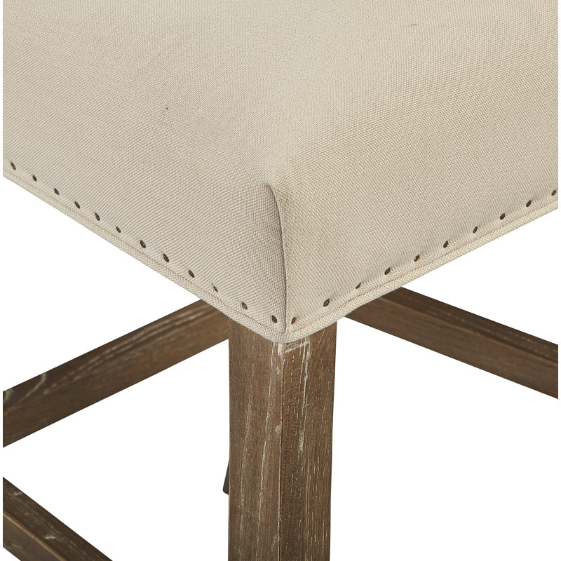 Brickell Upholstered Stool with Solid Wood Frame