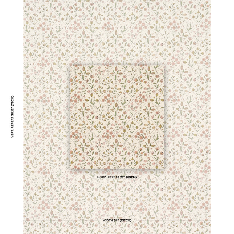 Frances Floral Indoor/Outdoor Fabric, Petal