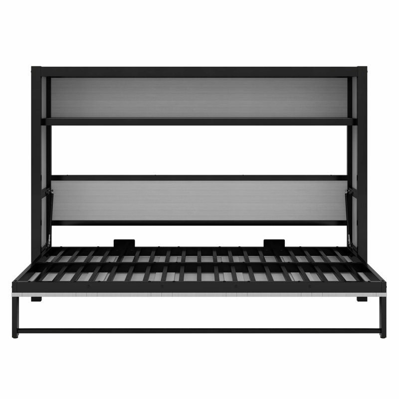 Lit escamotable avec tablettes Murphy, Gris