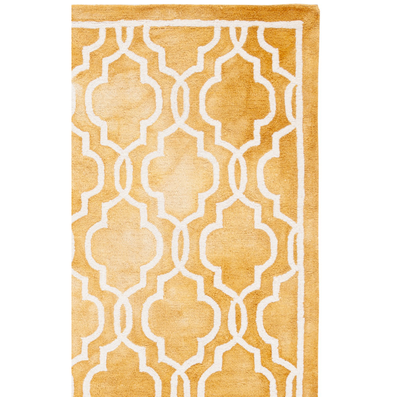 Dip Dye Hand Tufted Wool Geometric Rug, Rectangle 8' x 10'