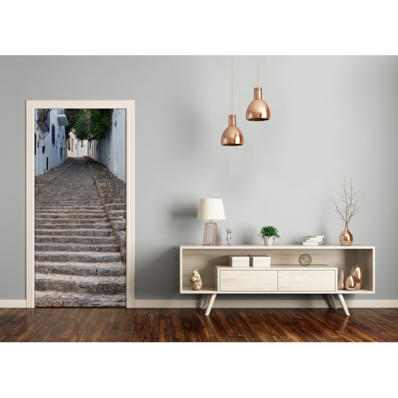 Stairs Stone Door Decal, 205cm H x 95cm W