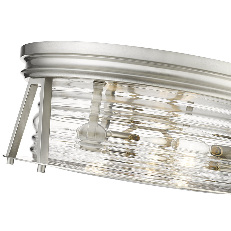 Plafonnier encastré 3 lumières 16 po Smithies, Nickel brossé