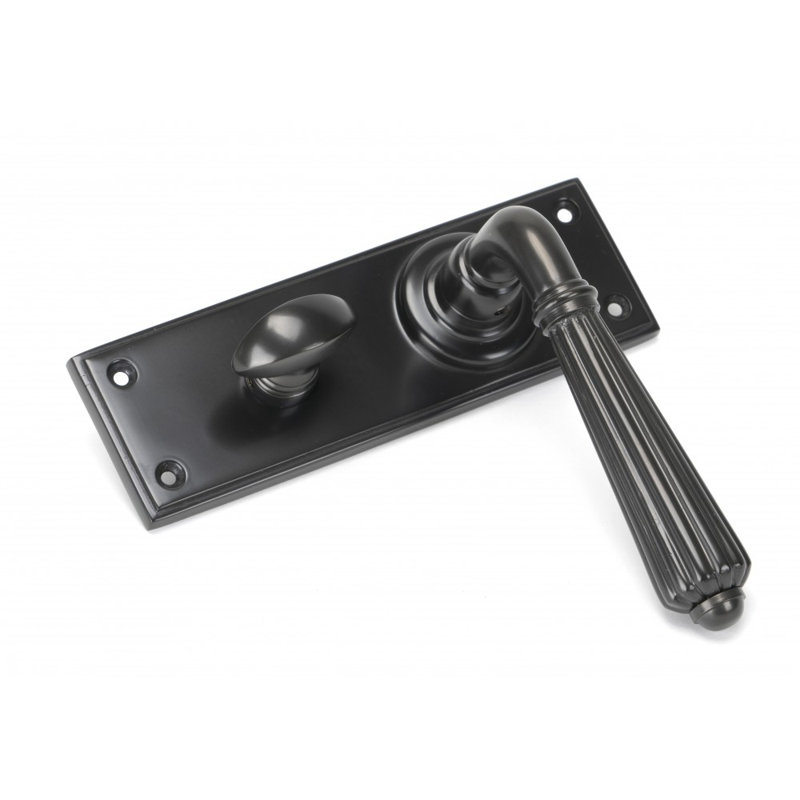 Hinton Bathroom Door Handle Kit, Aged Bronze
