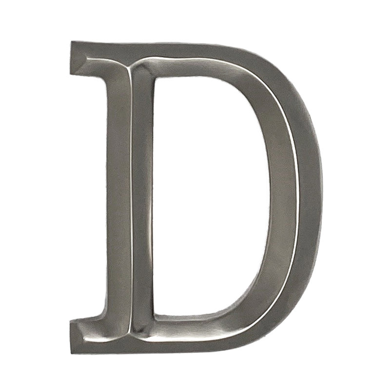 Heurtoir de porte lettre monogramme, Nickel, D