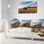 Coussin lombaire à imprimé paysage vieilli sur une île du Kamthatka