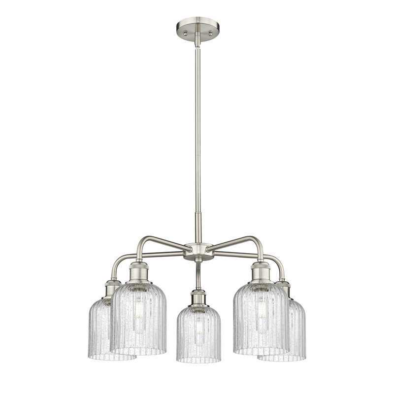 Lustre suspendu à 5 lumières de 23 po Ballston - Trig, Grainé, Nickel satiné