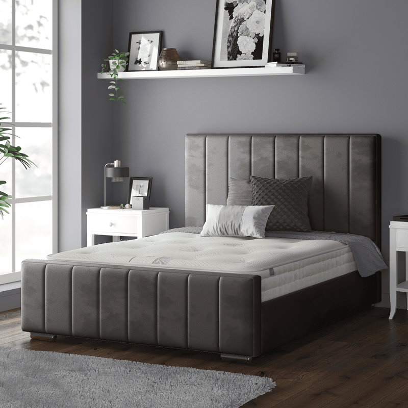 Jesse Upholstered Bed, Charcoal, Kingsize (5')