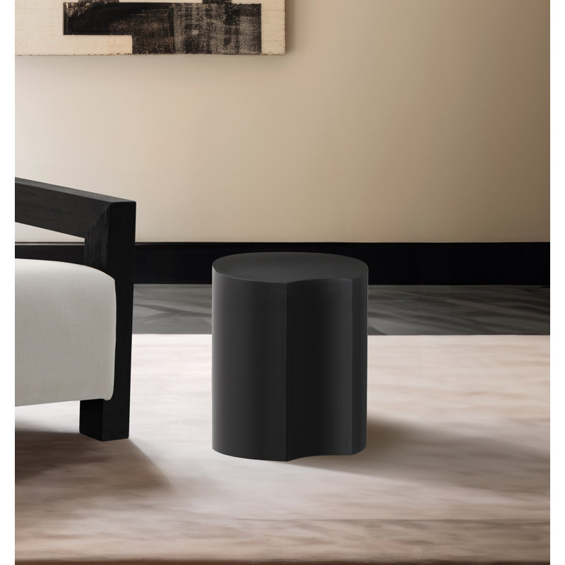 Hylie Iron Top End Table, Black/Matte Black, 16" H x 15" W x 15" D