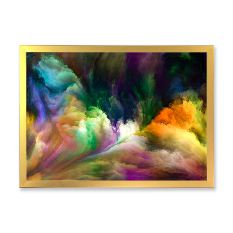 «Colorful Living II», reproduction d'art sur toile, H 8 po x l 12 po x P 1 po, Cadre doré