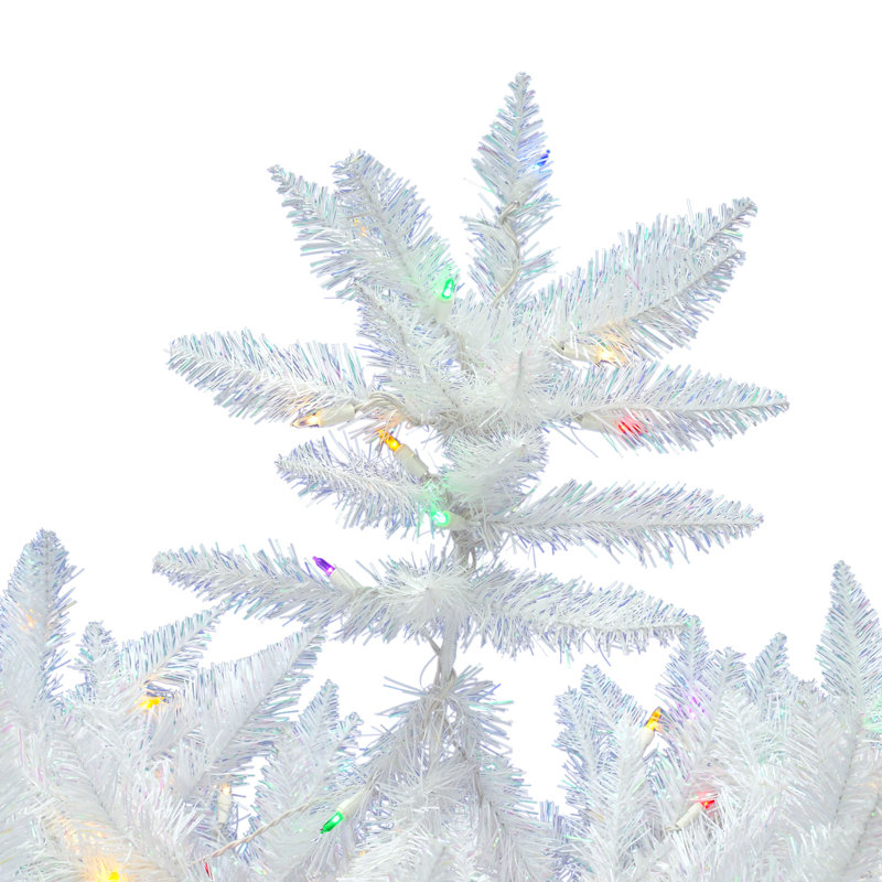 Sparkle White Spruce Artificial Christmas Tree, 7.5' H, Multi-colored LED