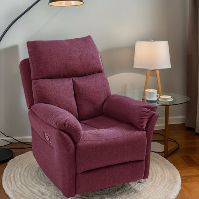28'' W Linen Manual Recliner Swivel Recliner