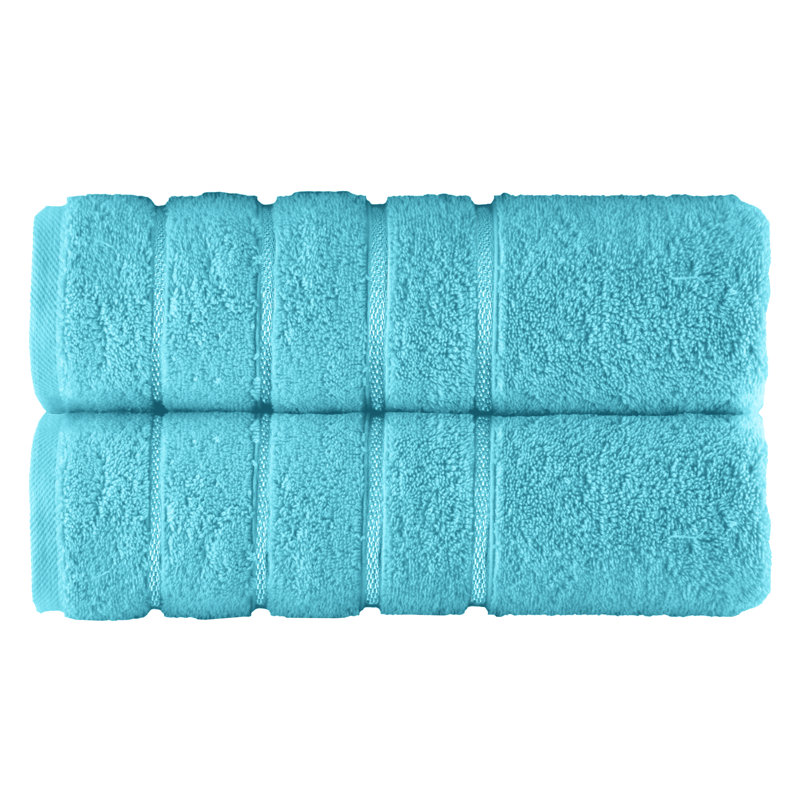 Elegant Comfort 100% Turkish Cotton 4 Lines Viscose Stripe Luxury 2 Pack Bath Towel Set 27 X 54 Inch - Super Soft And Highly Absorbent Premium Hotel Spa Quality Towels For Bathroom Use