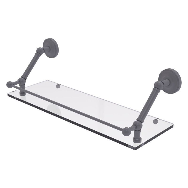 Tablette flottante avec barre de galerie Alcott, Gris mat, H 8 po x l 24 po x P 8,6 po