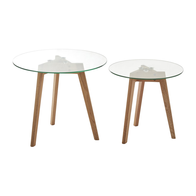 Flood Glass Top Side Table Set