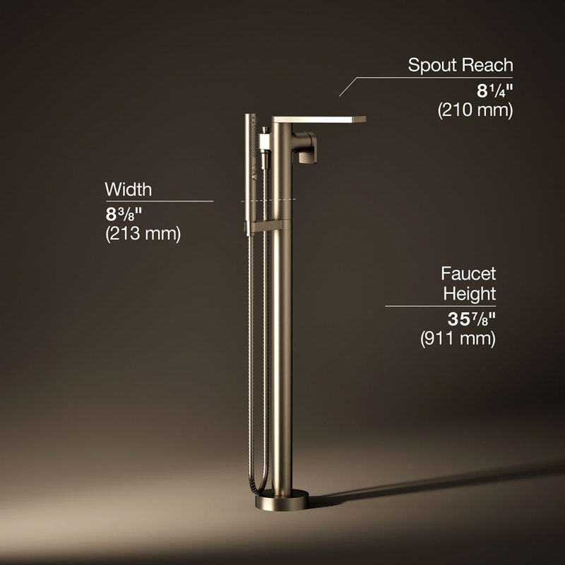 Composed Freestanding Bath Faucet, Vibrant Brushed Bronze